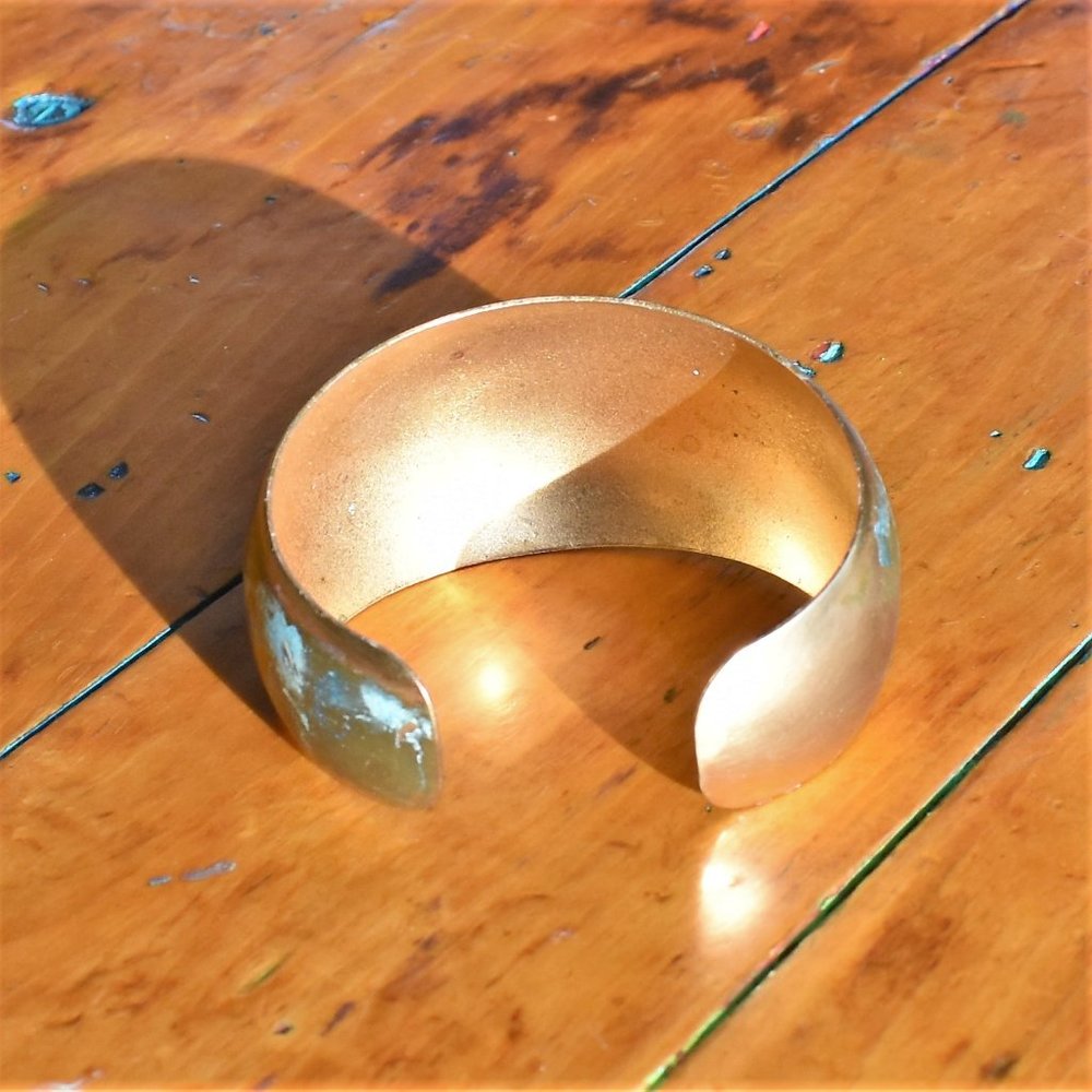 Handcrafted Solid Brass Verdigris Cuff Bracelet - image 7